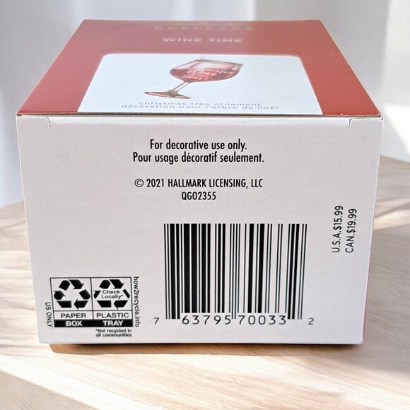 *NEW* Hallmark WINE TIME Wine Glass Christmas Ornament 2021 - Picture 5 of 5